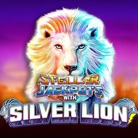 Stellar Jackpots with Silver Lion online game logo by Lightning Box Game on slotosport-casino.uk